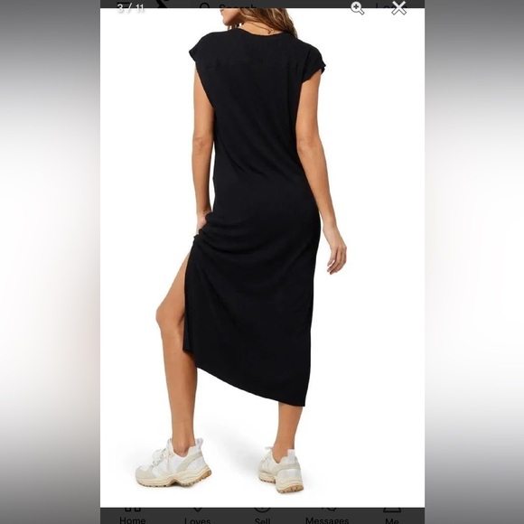 NWT L Space Robyn Black Notch Neck T-Shirt Dress, Cover Up - size Small - Picture 3 of 5